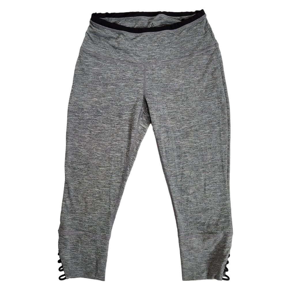 Prana Womens Crop Workout Yoga Pants Size Medium Gray Athleisure Active Wear